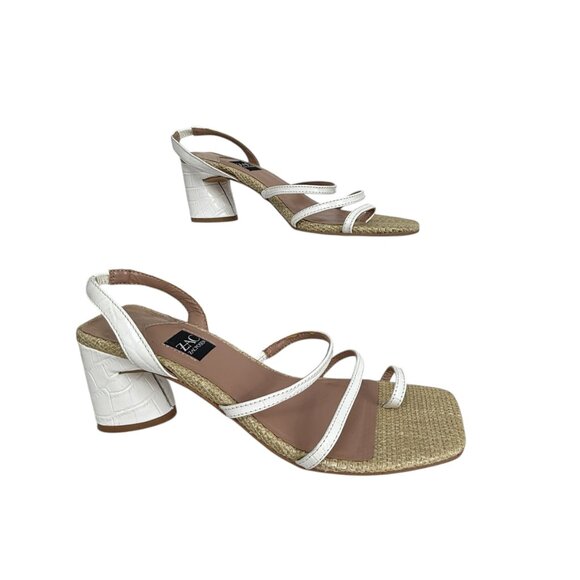 ZAC Zac Posen Shoes - Zac Posen Sammy Leather & woven material women's strappy heeled sandals sz 6.5